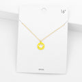 Brass Metal Smile Pendant Necklace