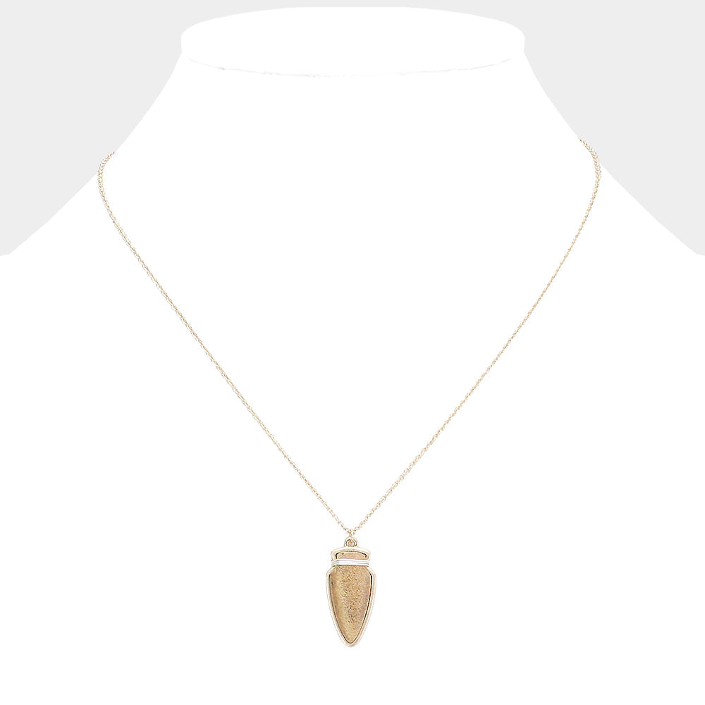 Semi Precious Stone Arrow Pendant Necklace
