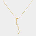 Marquise Crystal Pointed Abstract Bar Pendant Necklace