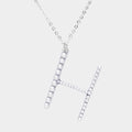 H - Pearl Statement Initial Monogram Pendant Necklace
