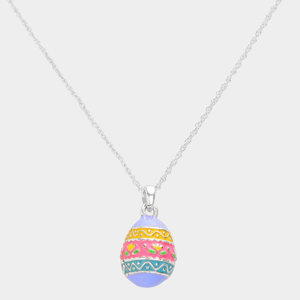 Enamel Easter Egg Pendant Necklace