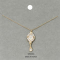 Elegant Teardrop Stone Dangle Drop Oval Pendant Necklace