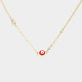 Round Stone Pointed Evil Eye Pendant Necklace