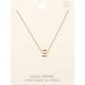 -E- Gold Dipped Initial Monogram Metal Pendant Necklace