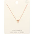 -G- Gold Dipped Initial Monogram Metal Pendant Necklace