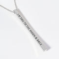 I Love You To The Moon & Back Brass Metal Bar Pendant Necklace