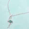 Crushed Pebble Flamingo Pendant Necklace