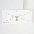 -I- CZ Initial Monogram Pendant Necklace