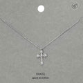 Rhinestone Accent Cross Pendant Necklace