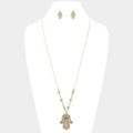 Evil Eye Hamsa Hand Pendant Necklace