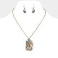 Hammered Metal Shell Charm Pendant Necklace
