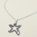 Antique Metal Open Starfish Pendant Necklace