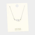 Cubic Zirconia Leaf Pendant Necklace
