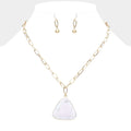 Triangle Natural Stone Pendant Necklace