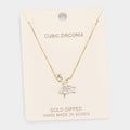 Gold Dipped Cubic Zirconia Ballerina Pendant Necklace