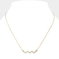Rhinestone Paved Chevron Pendant Necklace