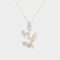 Crystal leaf twig pendant necklace