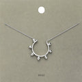 Brass Metal Spike Open Circle Pendant Necklace