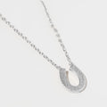White Gold Dipped Horseshoe Pendant Necklace