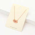 "Brave" Message Brass Oval Metal Pendant Necklace