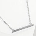White Gold Dipped Rectangle Bar Pendant Necklace