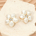 Bold Pearl Floral Earrings
