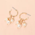 Pearl Drop Hoop Earrings