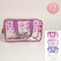 12PCS - Hello Spring Message Flower Pattern Clear Shoulder Bags