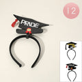 12PCS - Glittered GRADUATE PRIDE Message Pointed Graduation Hat Headbands