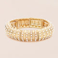 Pearl Paved Stretch Bangle Bracelet