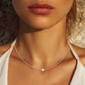 Pearl Accented Metal Ball Necklace