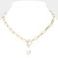 Pearl Pendant Toggle Necklace