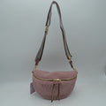 Textured Teddy Fleece Belt Bag with Adjustable Wide Strap