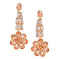 Crystal Rhinestone Flower Evening Earrings