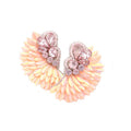 Felt Back Stone Embellished Boho Fringe Earrings