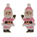 Pearl Enamel Santa Earrings