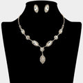 Marquise Stone Accent Rhinestone Paved Necklace
