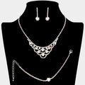 CZ Stone Paved Necklace Jewelry Set