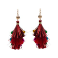 Christmas Triple Tassel Layered Dangle Earrings