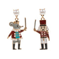 Enamel Nutcracker Mouse King Dangle Earrings