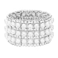 Pearl Rhinestone Crystal Stretch Evening Bracelet