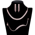 3PCS Rhinestone Necklace Jewelry Set