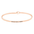 Basketball Mom Brass Thin Metal Hook Bracelet