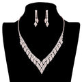 Rhinestone Pave V Shape Necklace