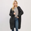 Long Button Front Soft Cozy Oversized Cardigan