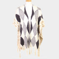 Diamond Pattern Tassel Poncho