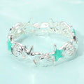 Coastal Starfish Shell Wave Link Stretch Bracelet