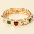 Teardrop Oval Round Stone Embellished Stretch Bracelet