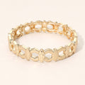 Metal Geometric Link Beaded Stretch Bracelet