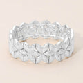 Geometric Floral Metal Beaded Stretch Statement Bracelet